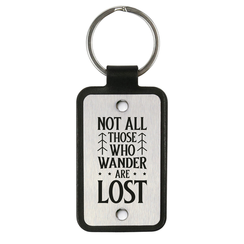 Leather keychain – Not all those who wander are lost