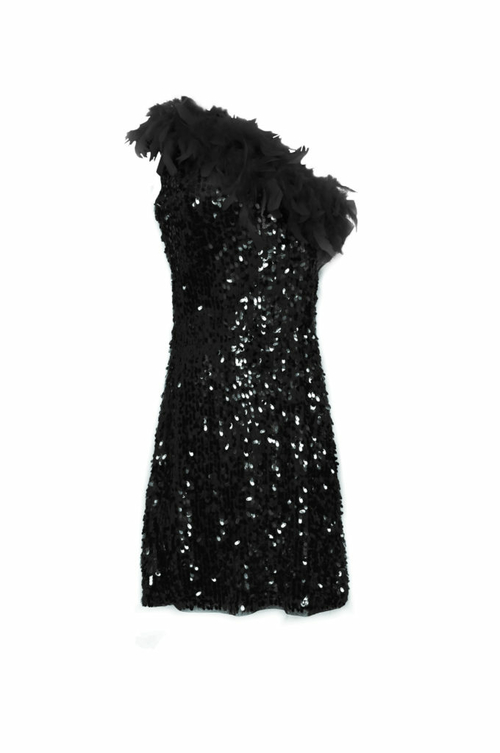 Western Fashion 2326-BLK-L Flapper Dress, Black - Large