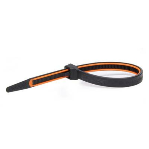 Grip Lock Ties 2912BKOGHB40 12.35 in. OAL Orange Rubber Cable Ties,