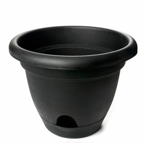 Bloem 14in Lucca Planter Black LP1400, 6 pack