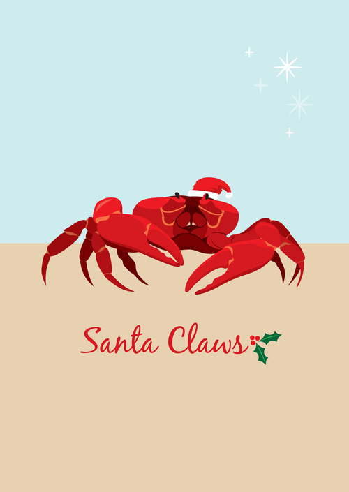 Christmas Card - Red Crab