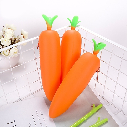 Cute Carrot Shaped Pencil Case School