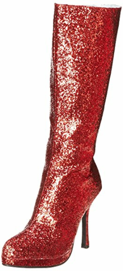 Ellie 248701 4 in. Womens Red Glitter Boots - Size 9