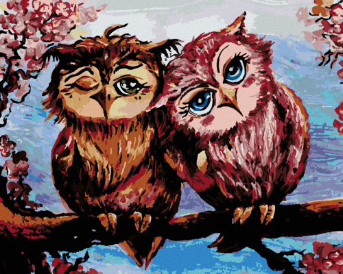 Paint by Numbers - OWLS ON THE TREE