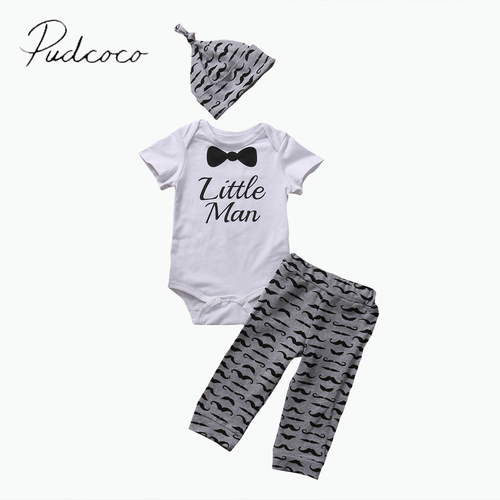 Beard Newborn Baby Boys Bowtie Romper And