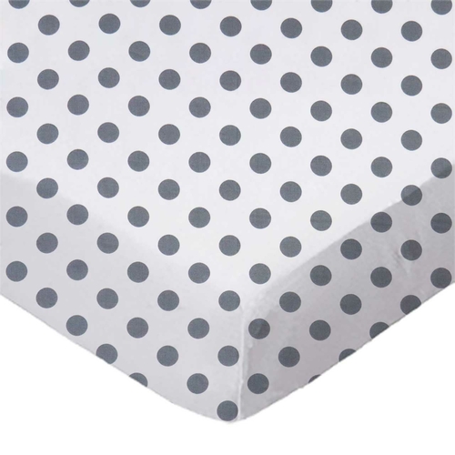 SheetWorld Fitted Crib Sheet Set - 100% Cotton Woven - Grey Polka