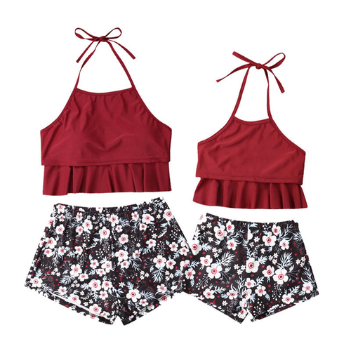 Mommy Girls Family Matching Two piece Swimsuit