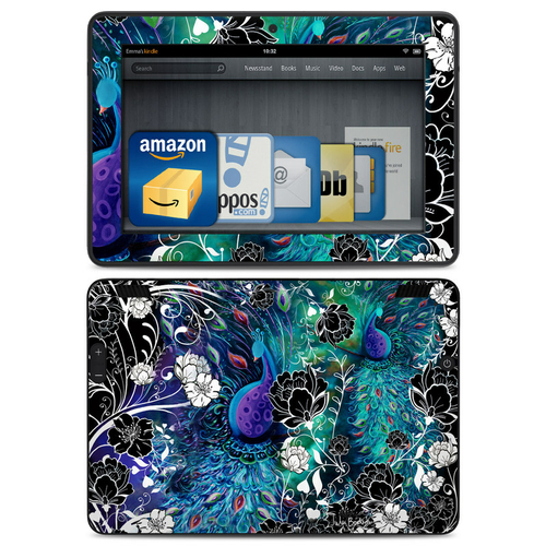 DecalGirl AKX7-PCGARDEN Amazon Kindle HDX Skin - Peacock Garden