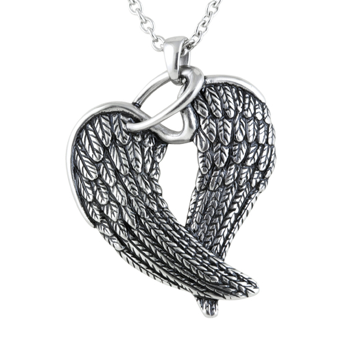 Steel Wings & Halo Necklace