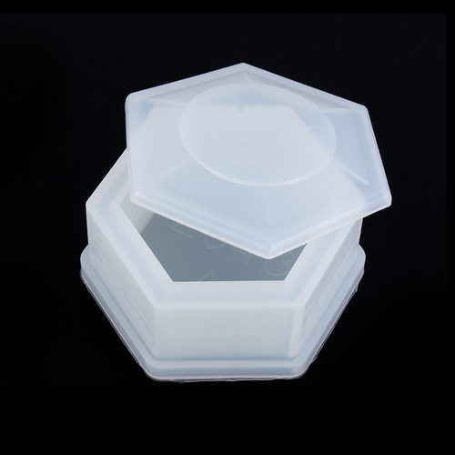 1PC Silicone Hexagon Jewelery Storage Box Epoxy