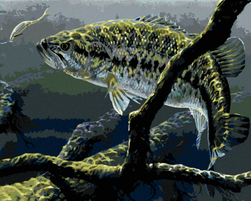 Zuty - Paint by Numbers - FISH AND A HOOK (AL AGNEW), 40x50 cm