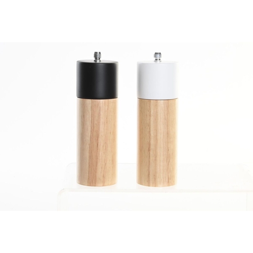 Salt and Pepper Set DKD Home Decor 5 x 5 x 16 cm Ceramic Black Rubber
