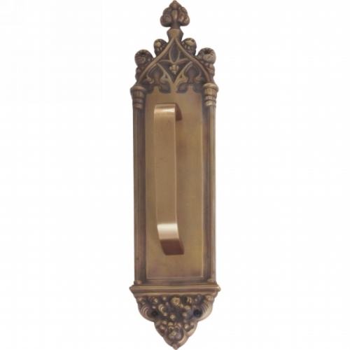 Brass Accents A04-P5601-TRD-486 Gothic Pull Plate with Traditional Pul