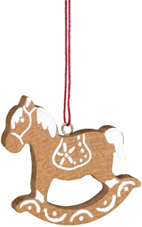 ULBR 10-0386 Christian Ulbricht Ornament - Rocking Horse White & Brown