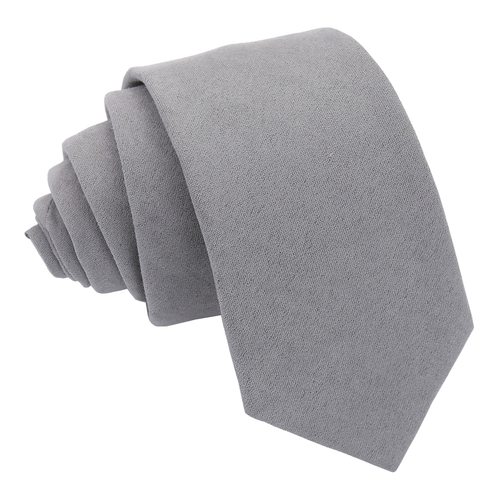 Suede Slim Tie - Grey
