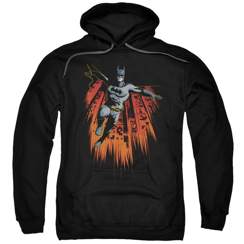 Trevco BM2365-AFTH-8 Batman & Majestic Adult Pull-Over Hoodie, Bla