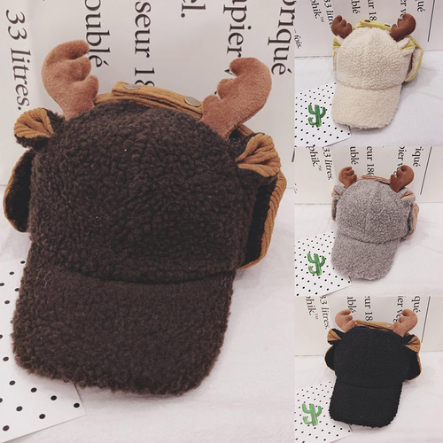 cute antlers Newborn Baby Boy Girl Cartoon Warm