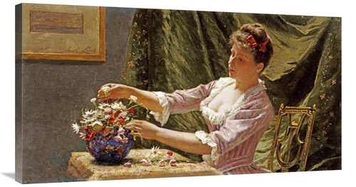 Global Gallery GCS-267863-40-142 40 in. A Young Woman Arranging Flower
