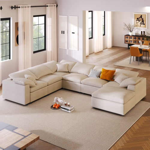 Oversized Modular Sectional Sofa with Ottoman L Shaped Corner