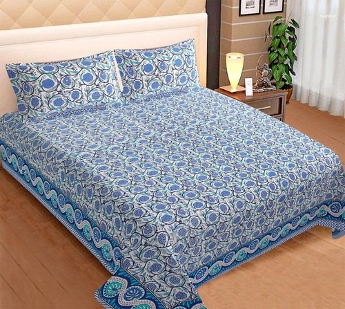 Creation Cotton Paisley Printed King Size Bedsheet with 2 Pillow Cover