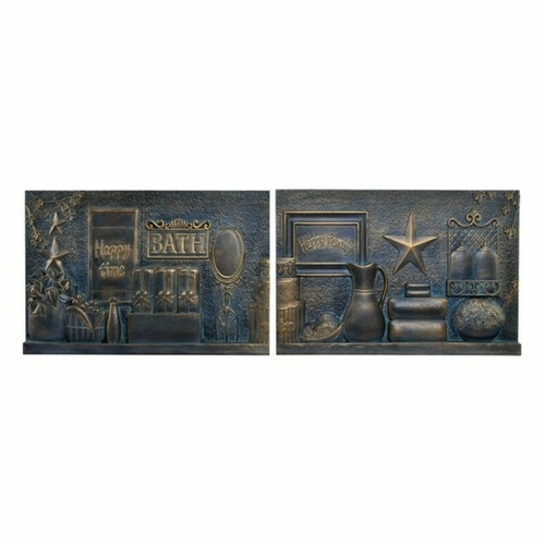 Wall Decoration DKD Home Decor Copper 60 x 4 x 40 cm (2 Units) (2 pcs)