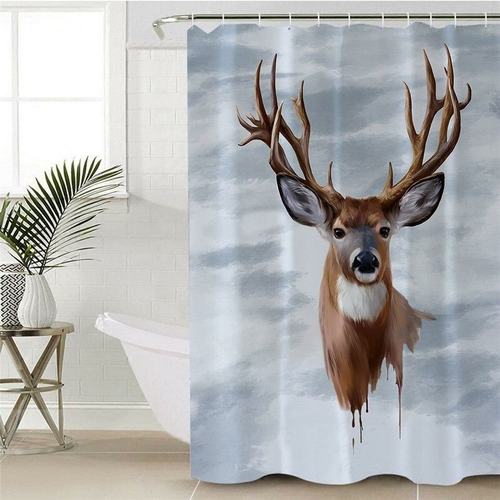 Painted Deer Shower Curtain