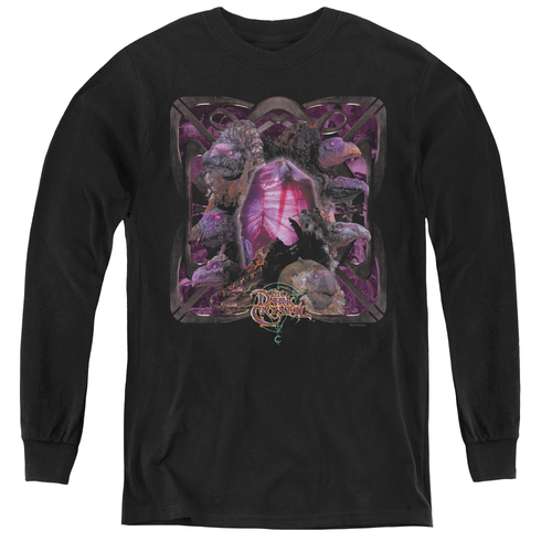 Dark Crystal & Lust for Power Youth Long Sleeve T-Shirt, Black - E