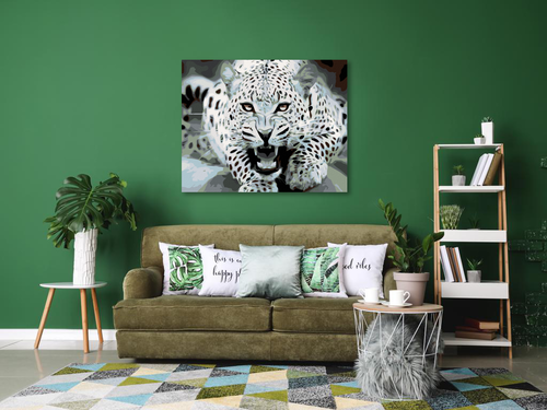 Paint by Numbers - BLACK AND WHITE LEOPARD