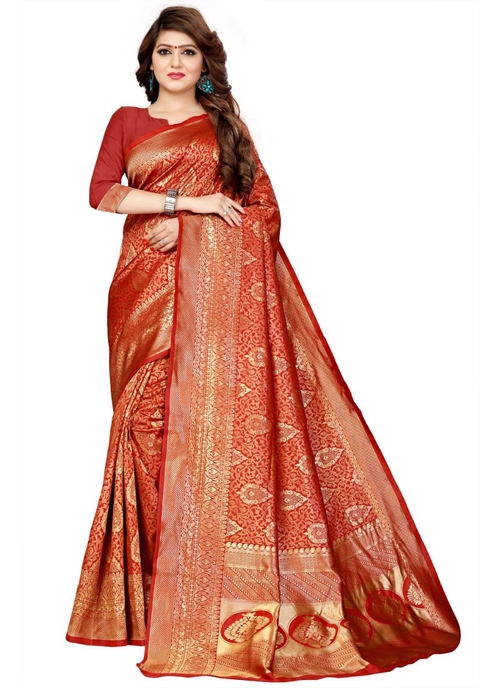 Maroon Color Jaqaurd  Saree