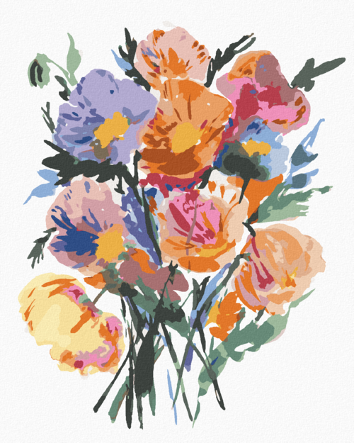 Paint by Numbers - BOUQUET OF COLOURED POPPIES (ALEXANDRIA GILBERT)