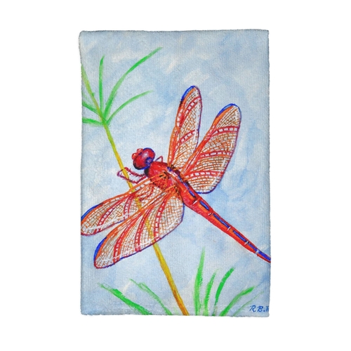 Betsy Drake KT773 Red Dragonfly Kitchen Towel