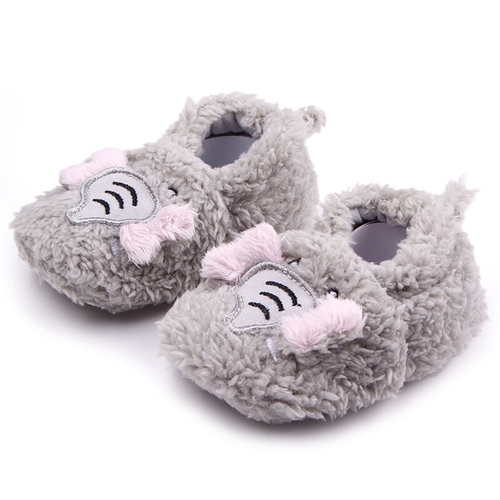 Animal Cartoon style Flock Newborn baby shoes