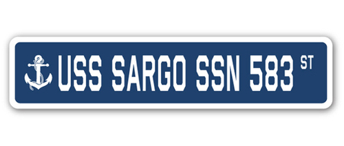 SignMission SSN-624-Sargo Ssn 583 6 x 24 in. A-16 Street Sign - USS Sa