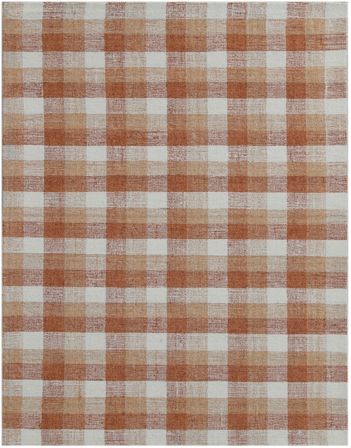 Amer Rug TRA100810 Tartan Hand-Tufted Area Rug, Orange - 8 x 10 ft
