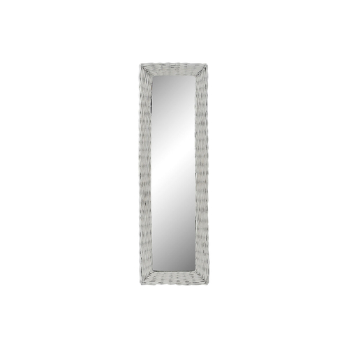 Wall mirror DKD Home Decor Crystal MDF White wicker Cottage (43 x 133
