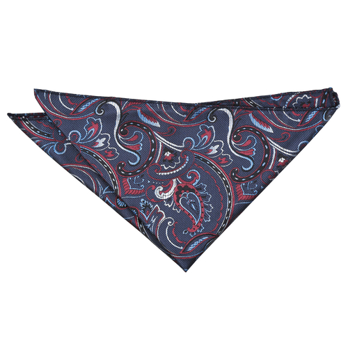 Cypress Paisley Handkerchief - Navy & Burgundy