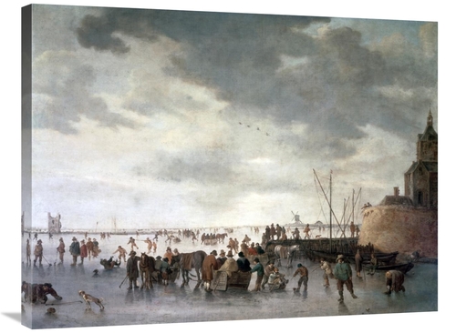 Global Gallery GCS-277801-36-142 36 in. Scene on the Ice Near Dordecht