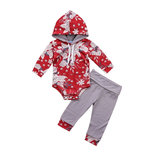 2 Pcs Fashion Little Girls Floral Clothing Set