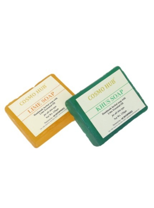 Set of Khus & Lime Handmade Herbal Soaps - 125 g Each