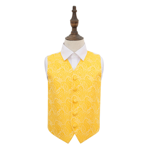 Paisley Waistcoat - Boys - Gold, 34'