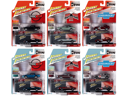 Johnny Lightning Collector\'s Tin 2020 Set of 6 Cars Release 2 Limited