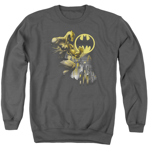 Trevco BM1892B-AS-5 Batman & Bat Signal Long Sleeve Adult Crewneck Swe