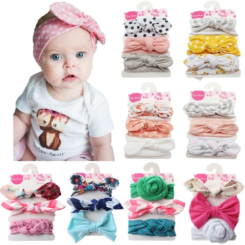 3PCS Kids Baby Girls Boys Headband Toddler Bow
