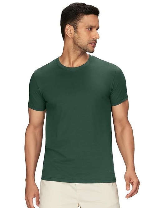 Mens Cotton Solid Regular Fit Round Neck Half Sleeves T-Shirt