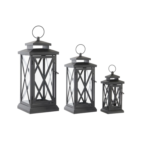 Lanterns DKD Home Decor Crystal Black Metal (21 x 21 x 51 cm)