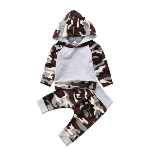 Casual Newborn Toddler Baby Boys Camo Hoodie Tops