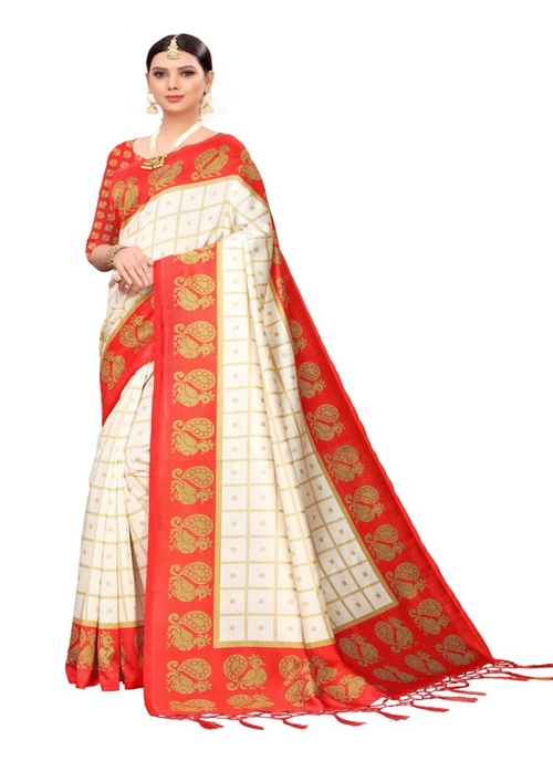 Generic Women's Art Silk Saree (Multi, 5-6 Mtrs)