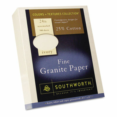 Southworth 934C Fine Granite Paper- 24 lbs.- 8-1/2 x 11- Ivory- 500/Bo