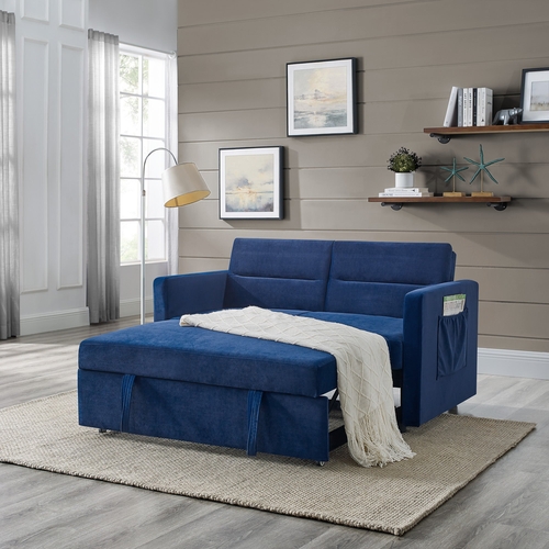 Loveseats Sofa Bed with Pull-out Bed,Adjsutable Back and Two Arm