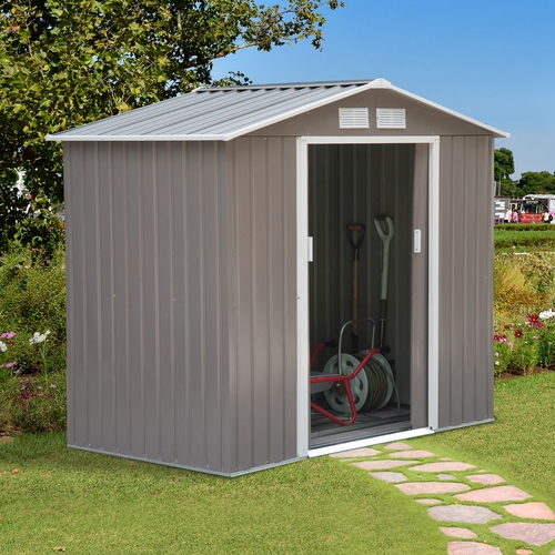 Outsunny 7'x4' Garden Storage Shed w/ Floor Foundation Outdoor Patio